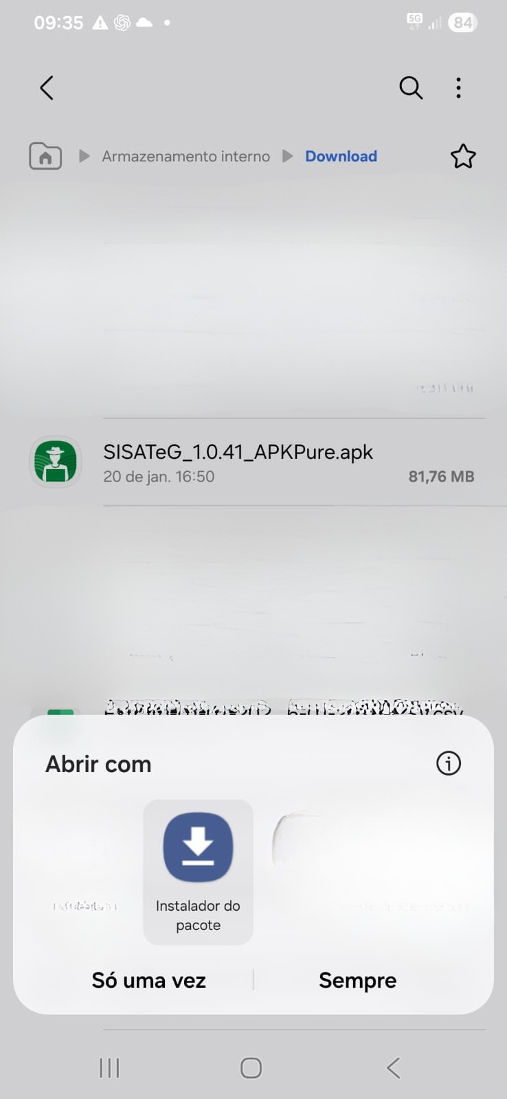 Selecionar Instalador